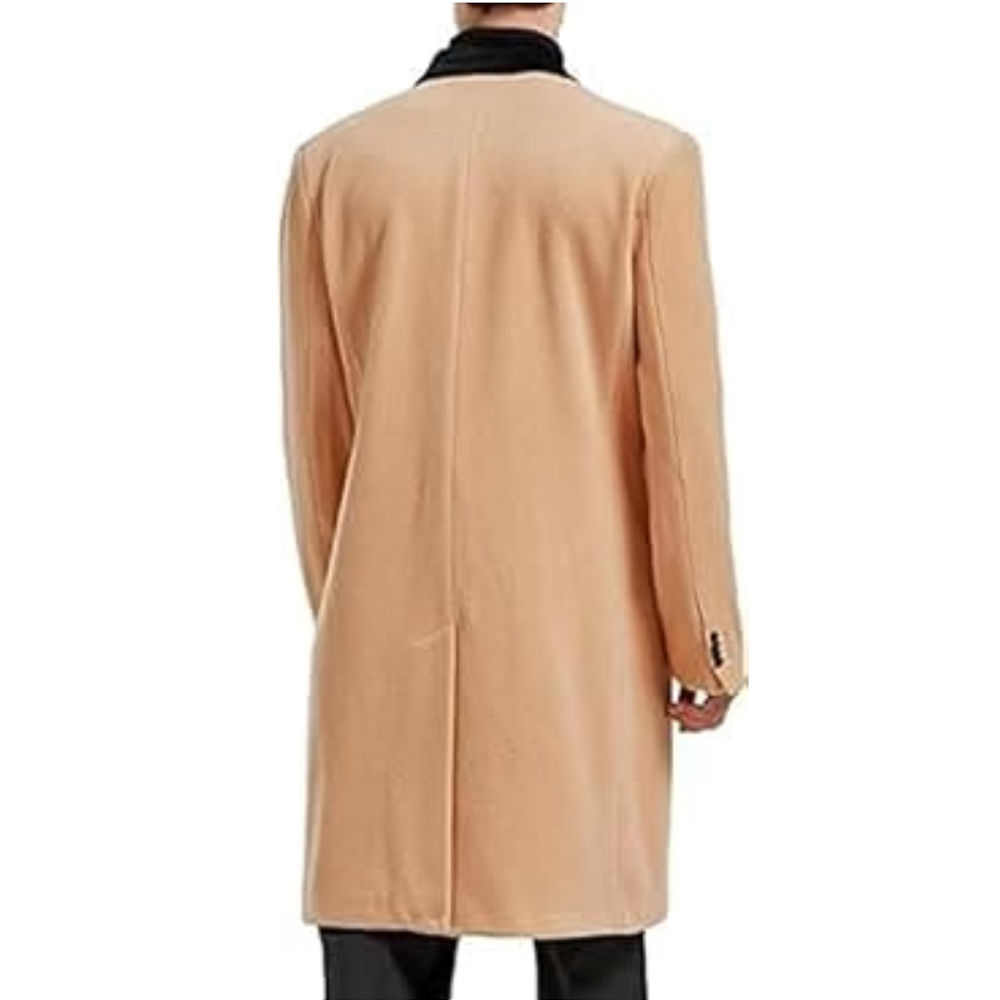 Men's Double-Breasted Cashmere Wool Overcoat