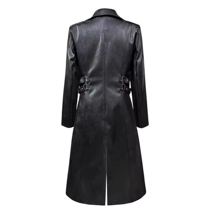Men's Gothic Leather Trench Coat