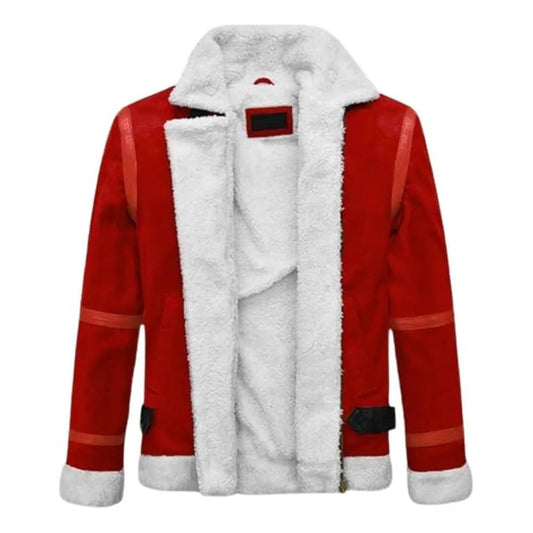Men's Santa Claus Faux Shearling Bomber Jacket