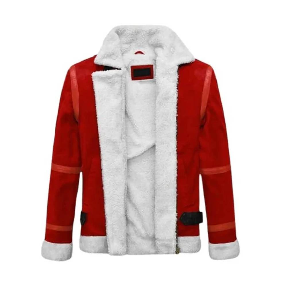 Men's Santa Claus Faux Shearling Bomber Jacket