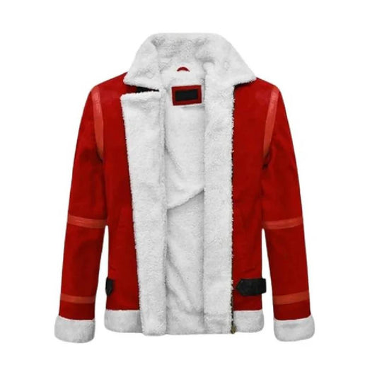 Men's Santa Claus Faux Shearling Bomber Jacket