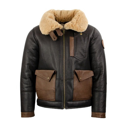 B3 Chocolate Shearling Bomber Jacket