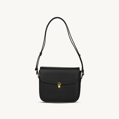 Modern Black Leather Shoulder Bag