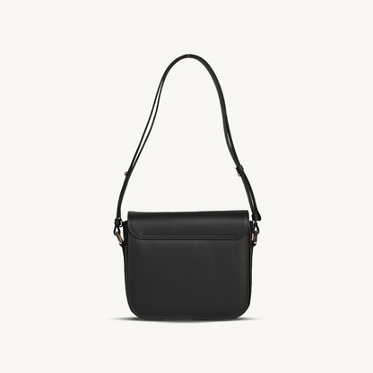 Modern Black Leather Shoulder Bag