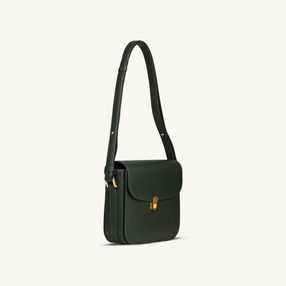 Modern Black Leather Shoulder Bag