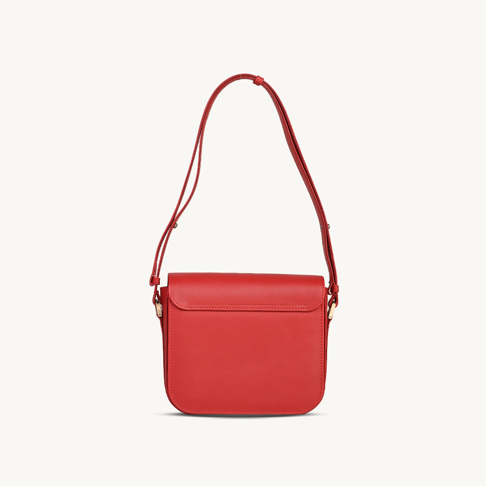 Modern Red Leather Shoulder Bag
