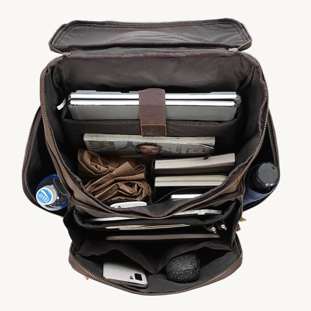 Montgomery Brown Classic Leather Backpack