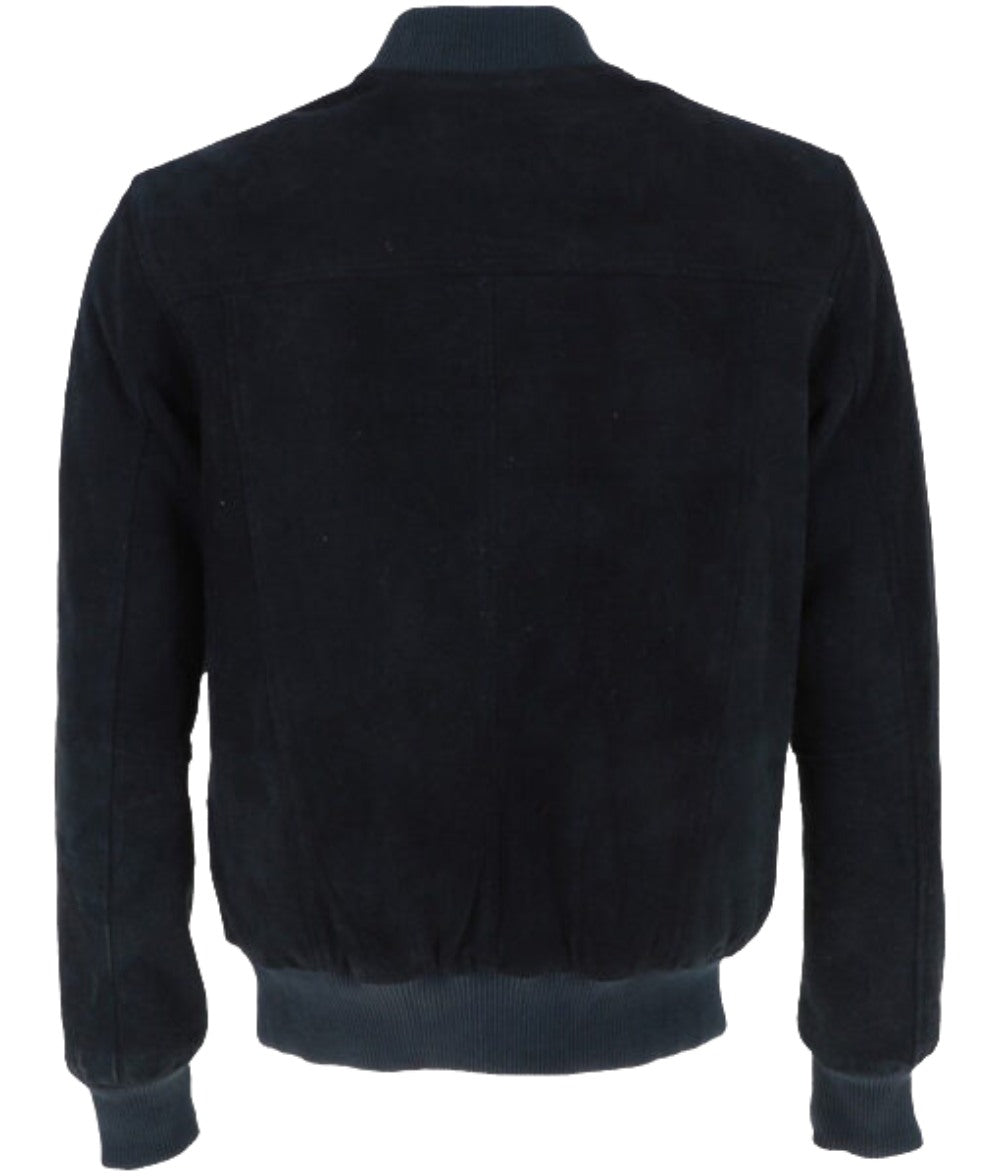 Navy Blue Maverick Suede Jacket