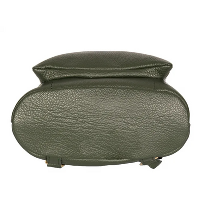 Olive Green Versatile Leather Backpack