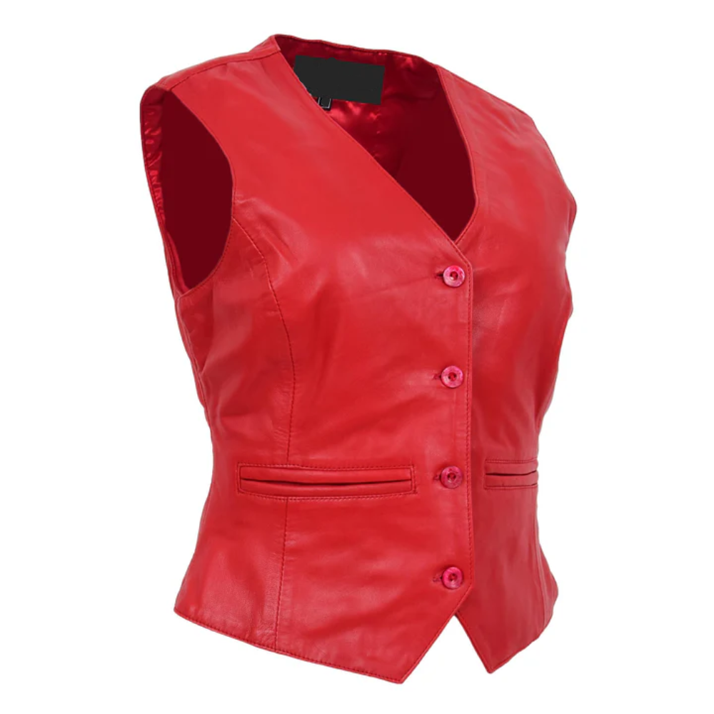 Red Vermilion Leather Vest