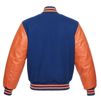 Royal Blue & Orange Letterman Varsity Jacket