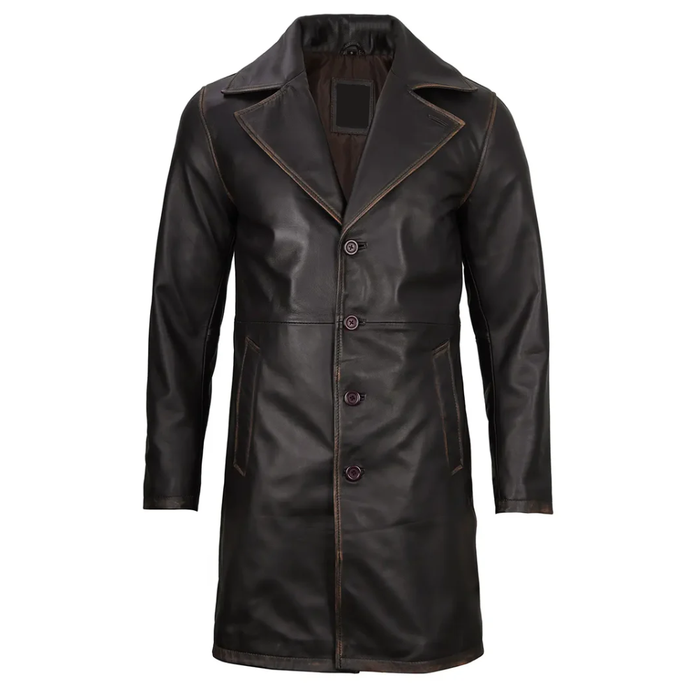 Rub Off Brown Roadster Trench Coat