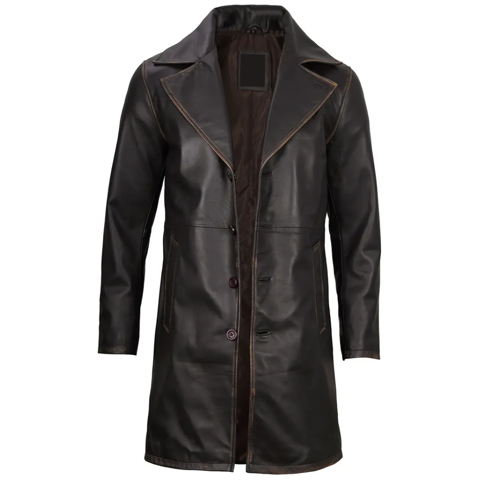 Rub Off Brown Roadster Trench Coat