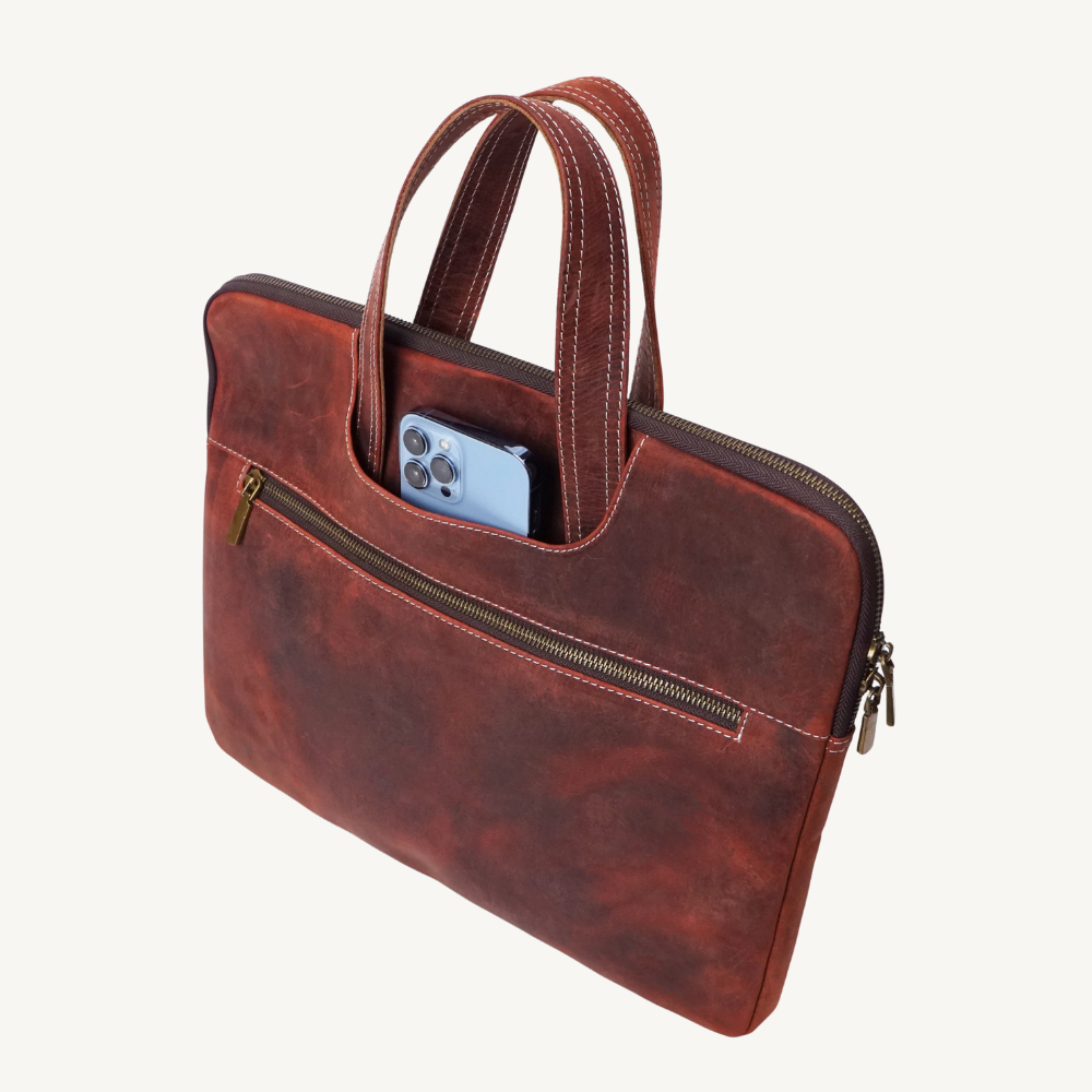 Rustic Brown Vintage Laptop Sleeve