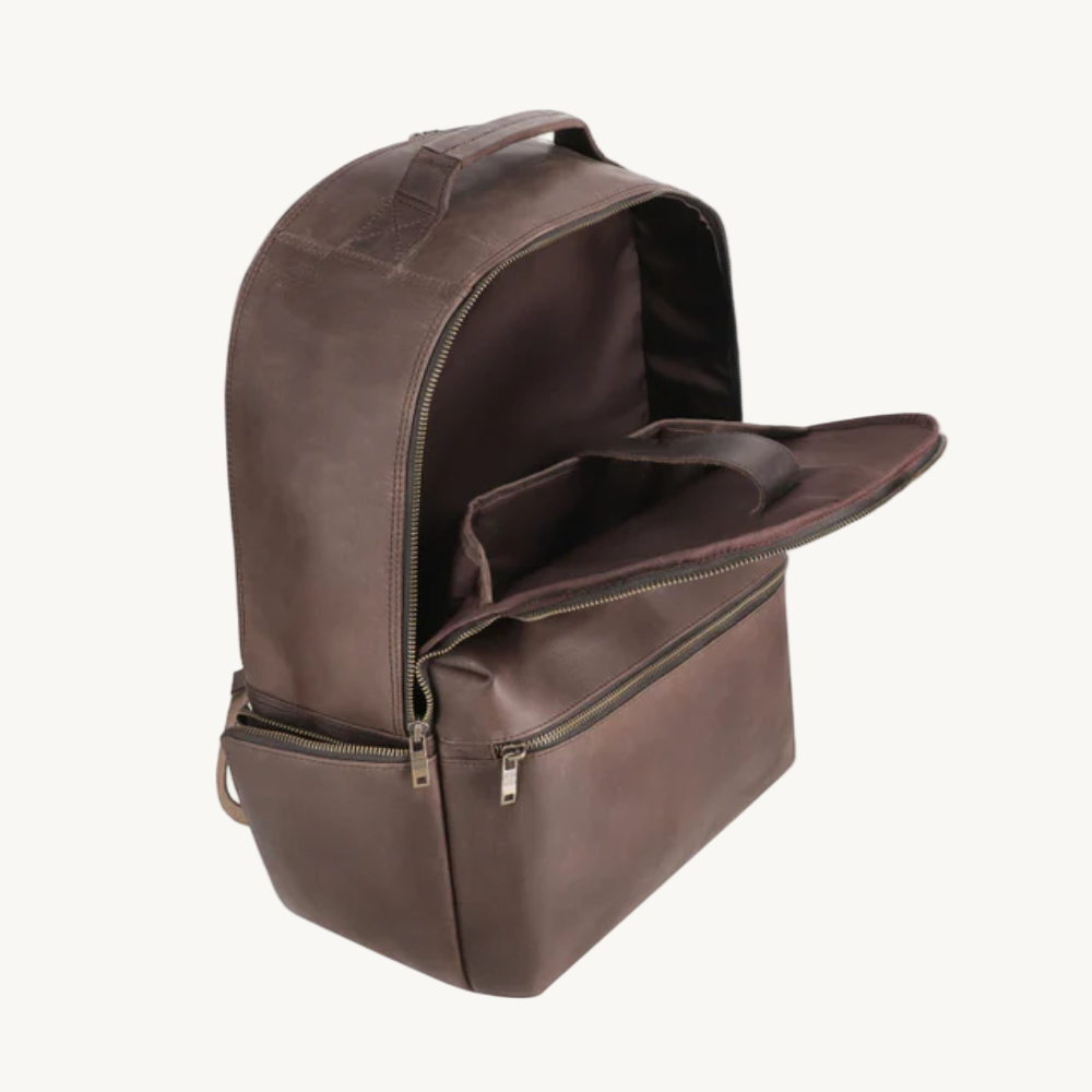 Rustic Brown Leather Backpack