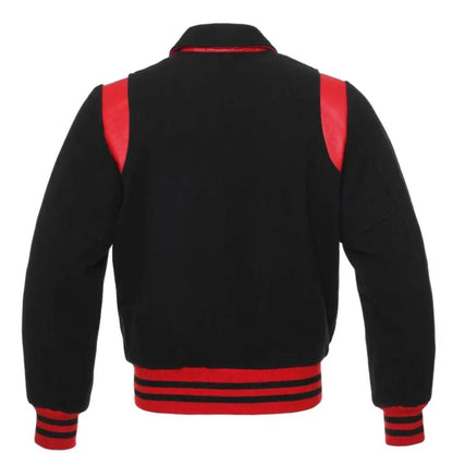 Scarlet Edge Black Varsity Jacket