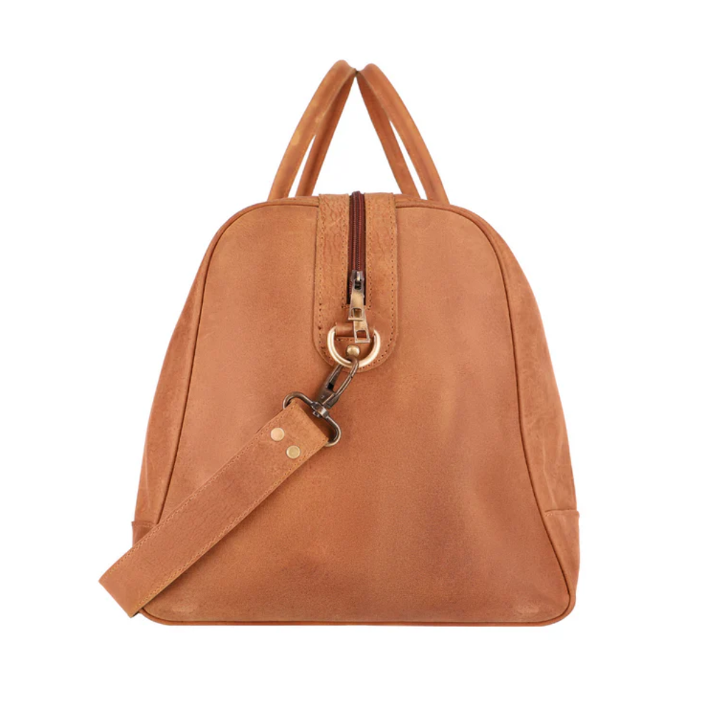 Tan Brown Leather Duffle