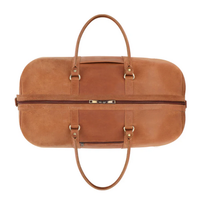 Tan Brown Leather Duffle