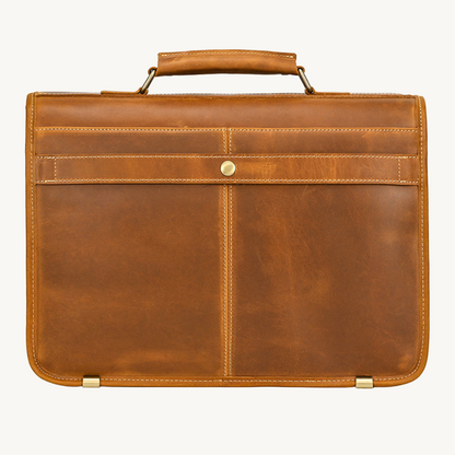 Tan Classicist Leather Briefcase