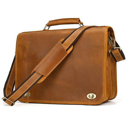 Tan Classicist Leather Briefcase