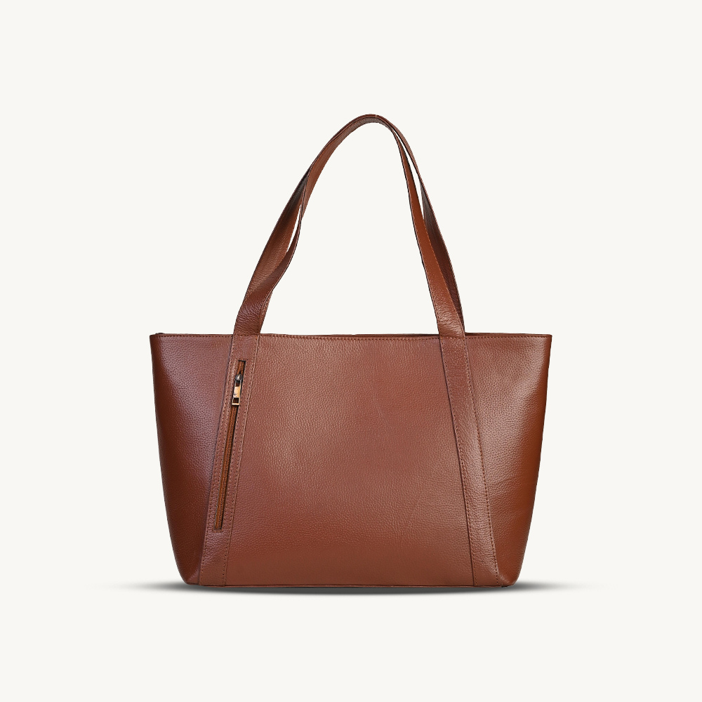 Tan Everyday Leather Tote Bag
