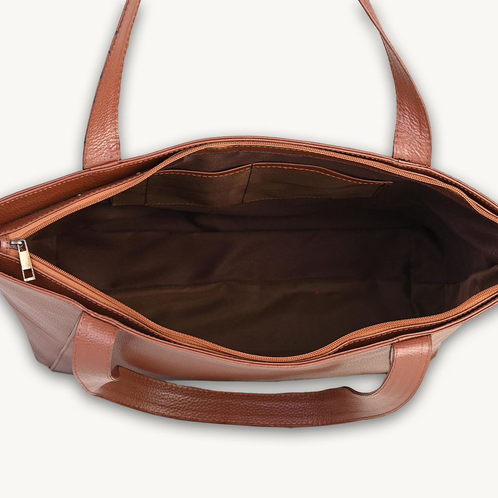 Tan Everyday Leather Tote Bag