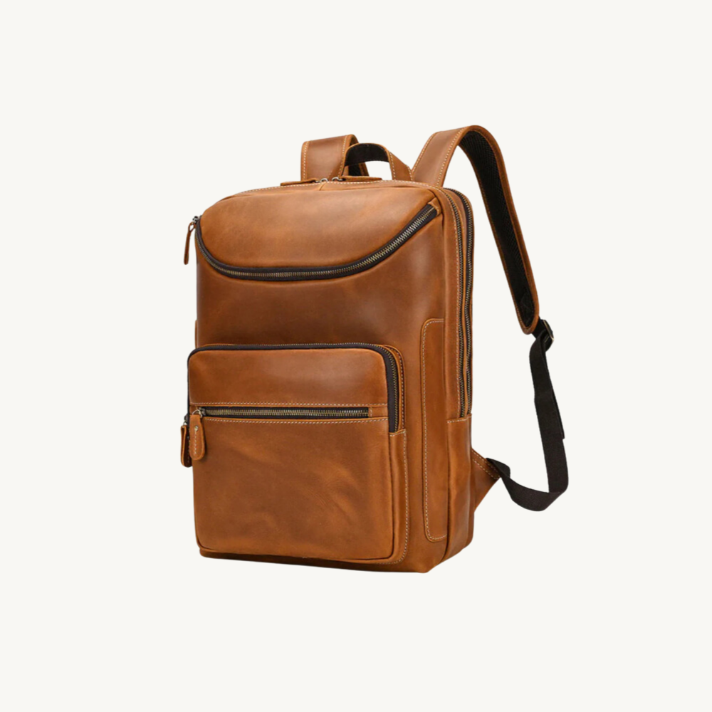 Tan Executive Leather Backpack