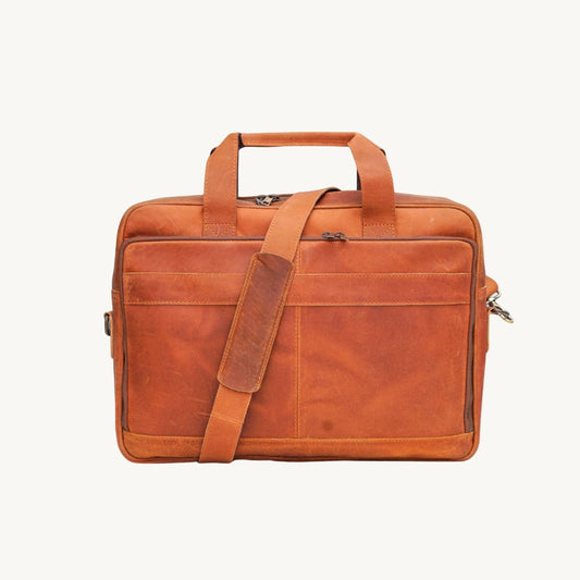 Tan Leather Executive Briefcase
