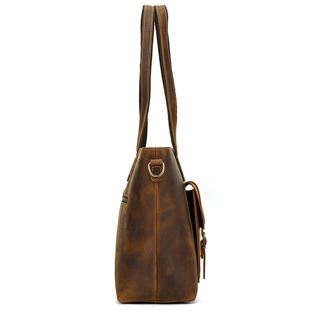 Tan Leather Tote Bag