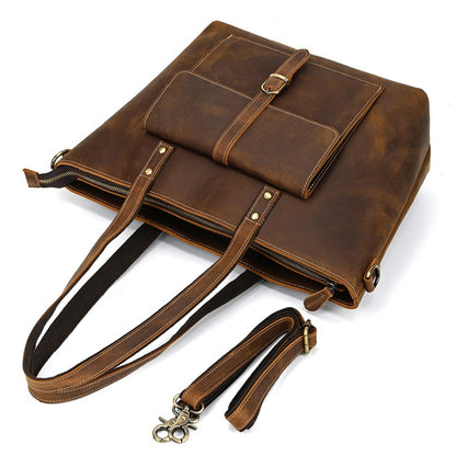 Tan Leather Tote Bag