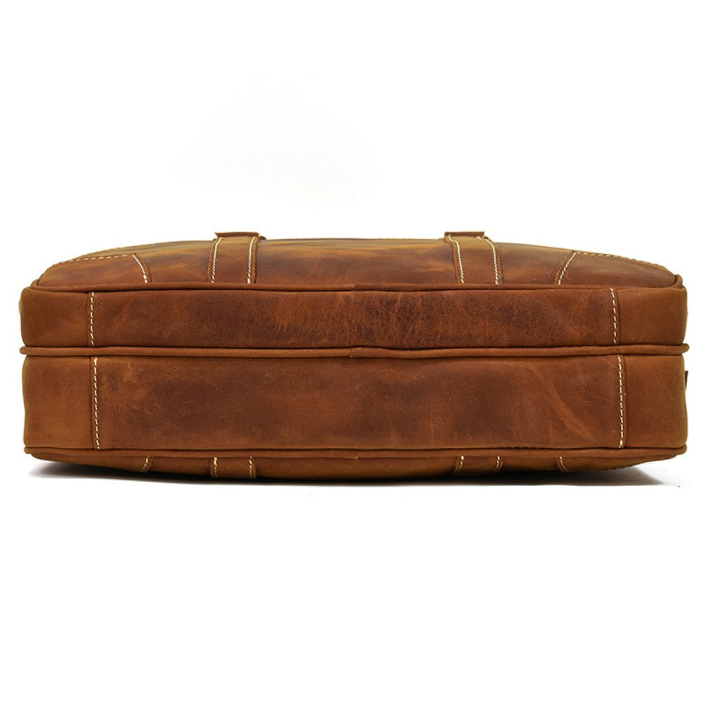 Tan Quasar Leather Briefcase