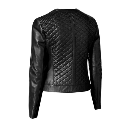 Women's Black Quilted Sheepskin Jacket