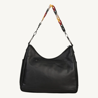 The Black Allure Leather Hobo Bag