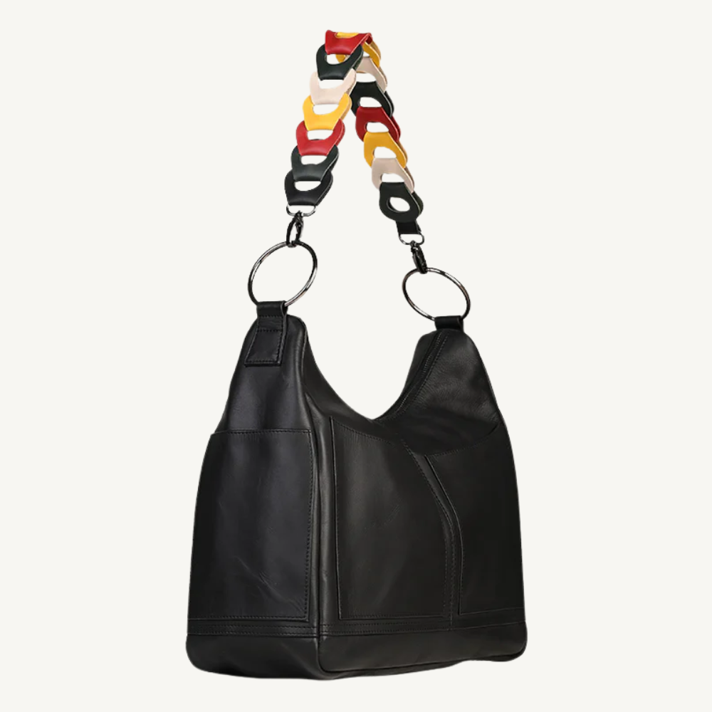 The Black Allure Leather Hobo Bag