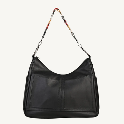 The Black Allure Leather Hobo Bag