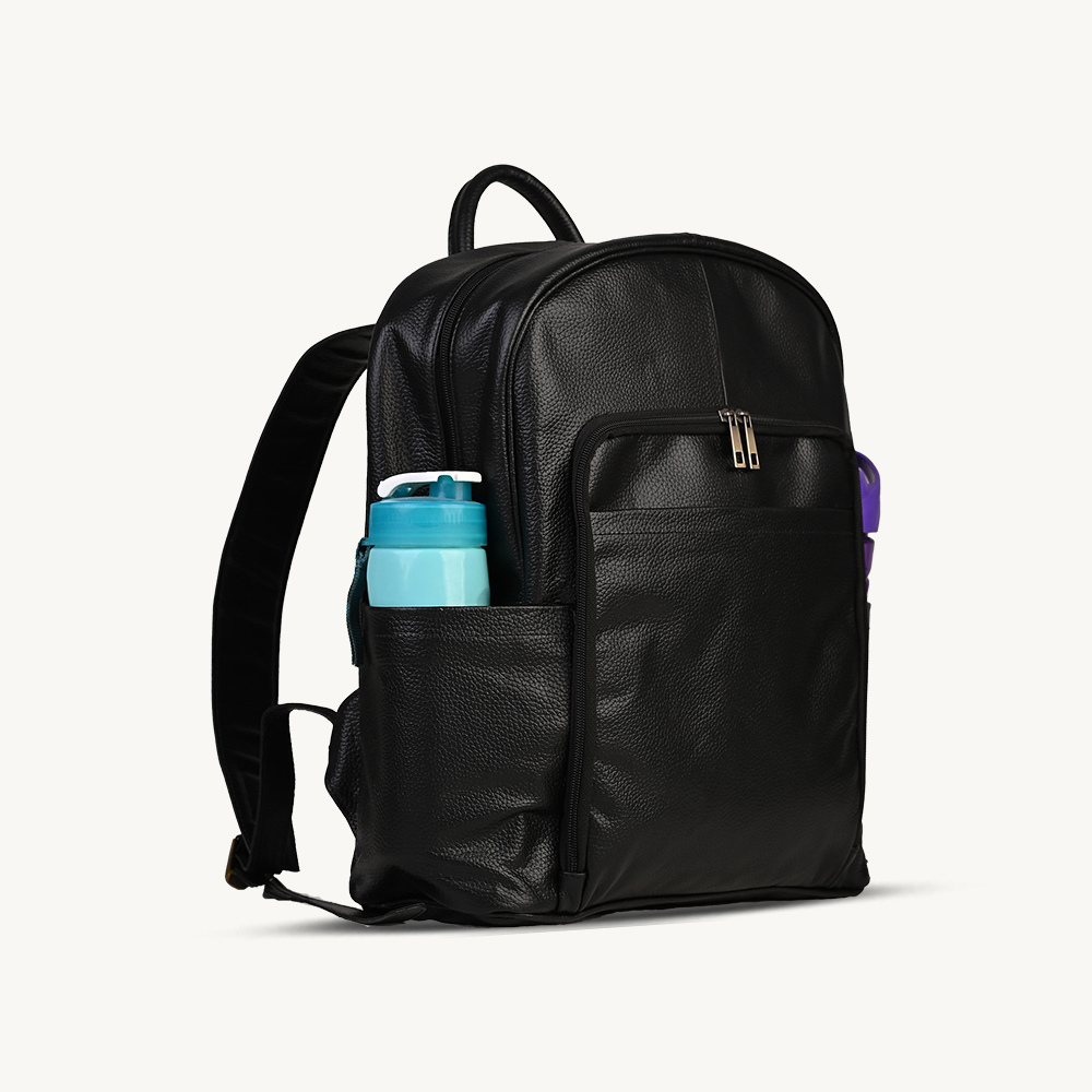 The Black Urban Leather Backpack