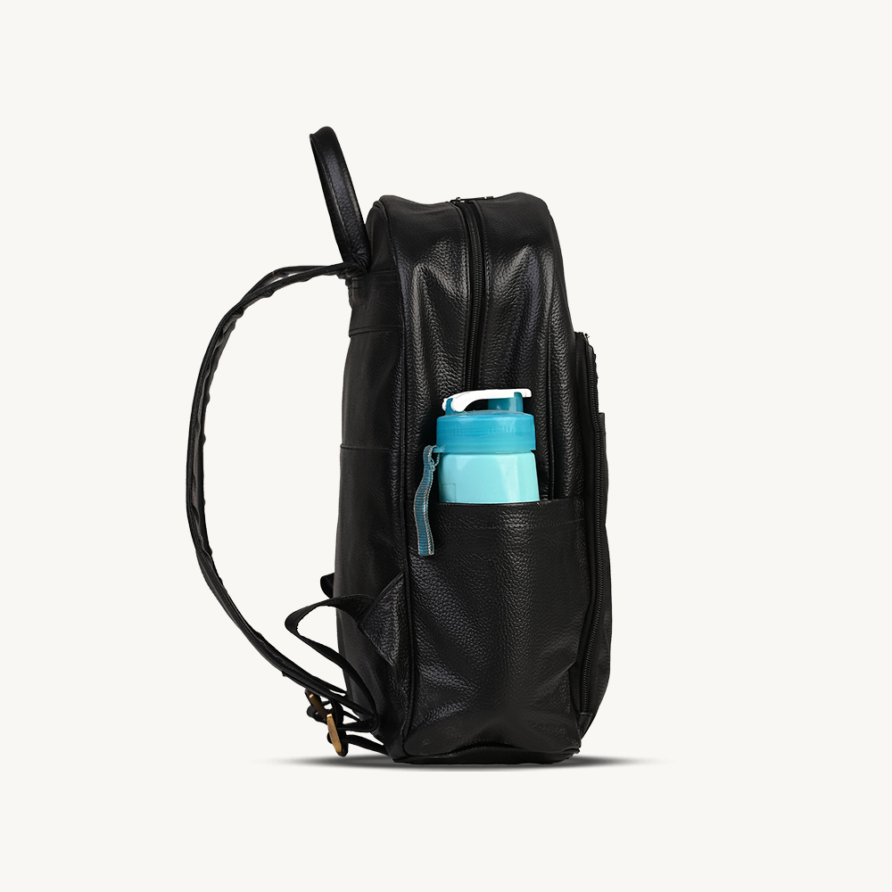 The Black Urban Leather Backpack