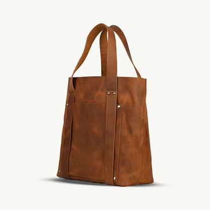 The Rustic Brown Chic Leather Tote