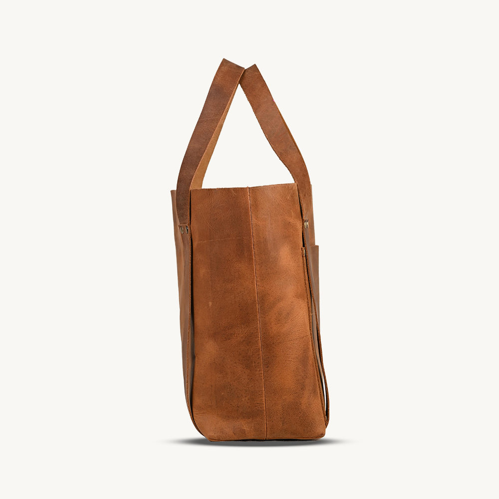 The Rustic Brown Chic Leather Tote