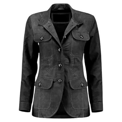 Vintage-Black-Suede-Leather-Coat