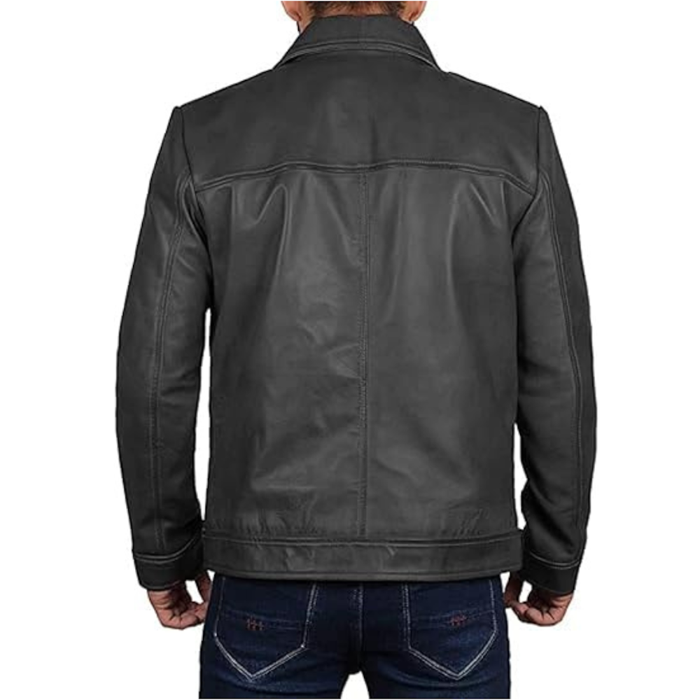 Vintage Black Distressed Biker Jacket