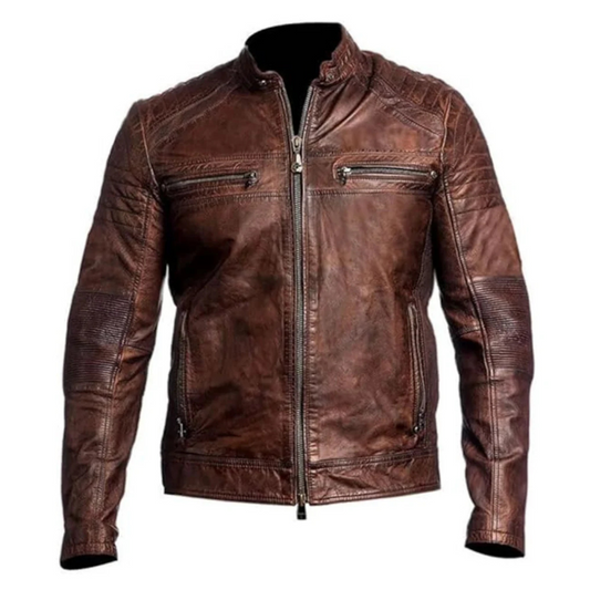 Vintage Brown Cafe Racer Jacket