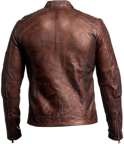 Vintage Brown Cafe Racer Jacket