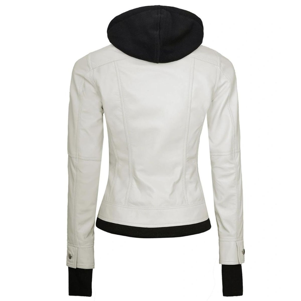 White Finesse Bomber Hooded Jacket