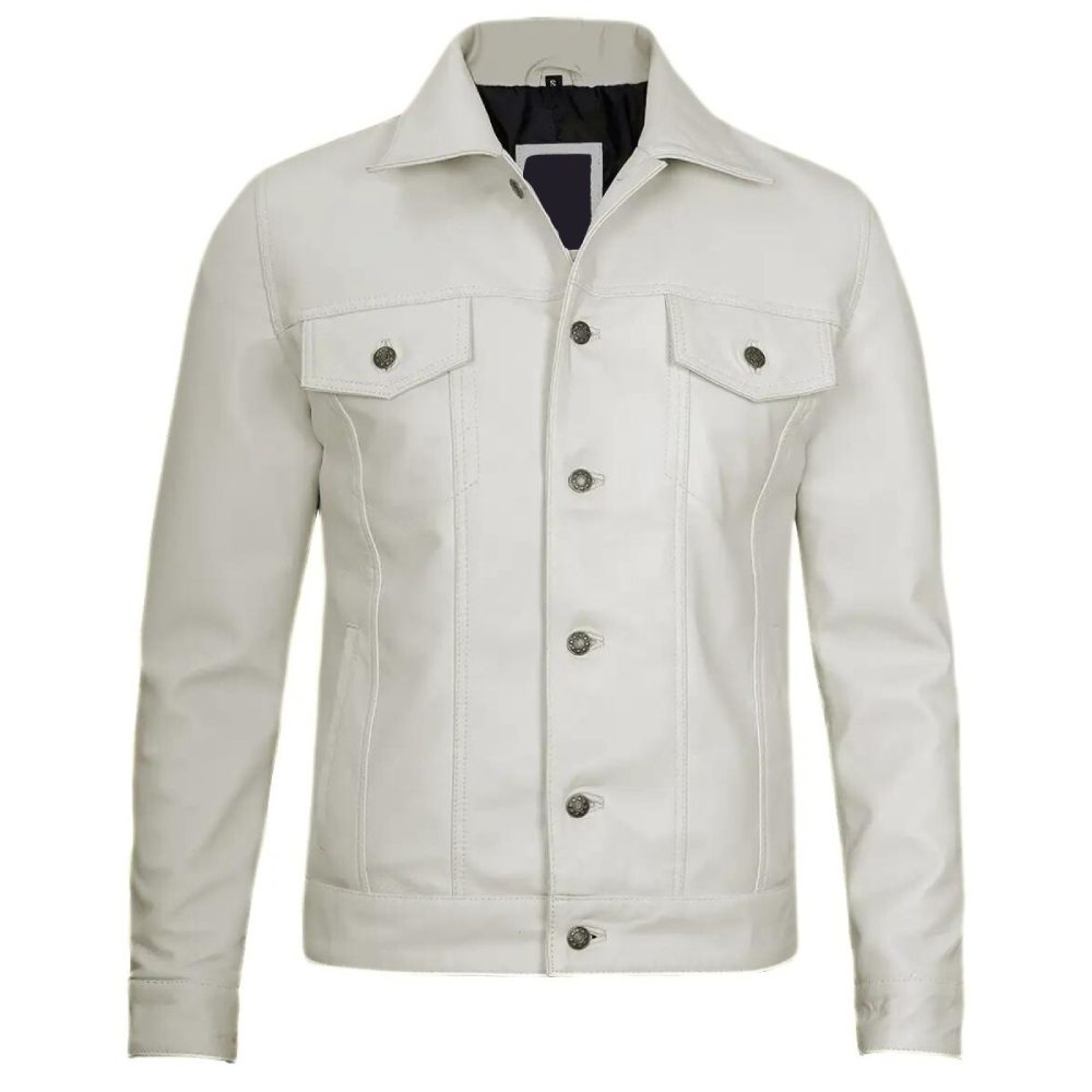 White-Leather-Trucker-Biker-Jacket